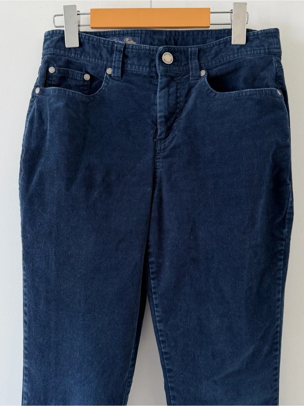 Brooks Brothers Navy Corduroy Pants US 4 Slim Straight Mid Rise Quiet Luxury - Picture 3 of 15